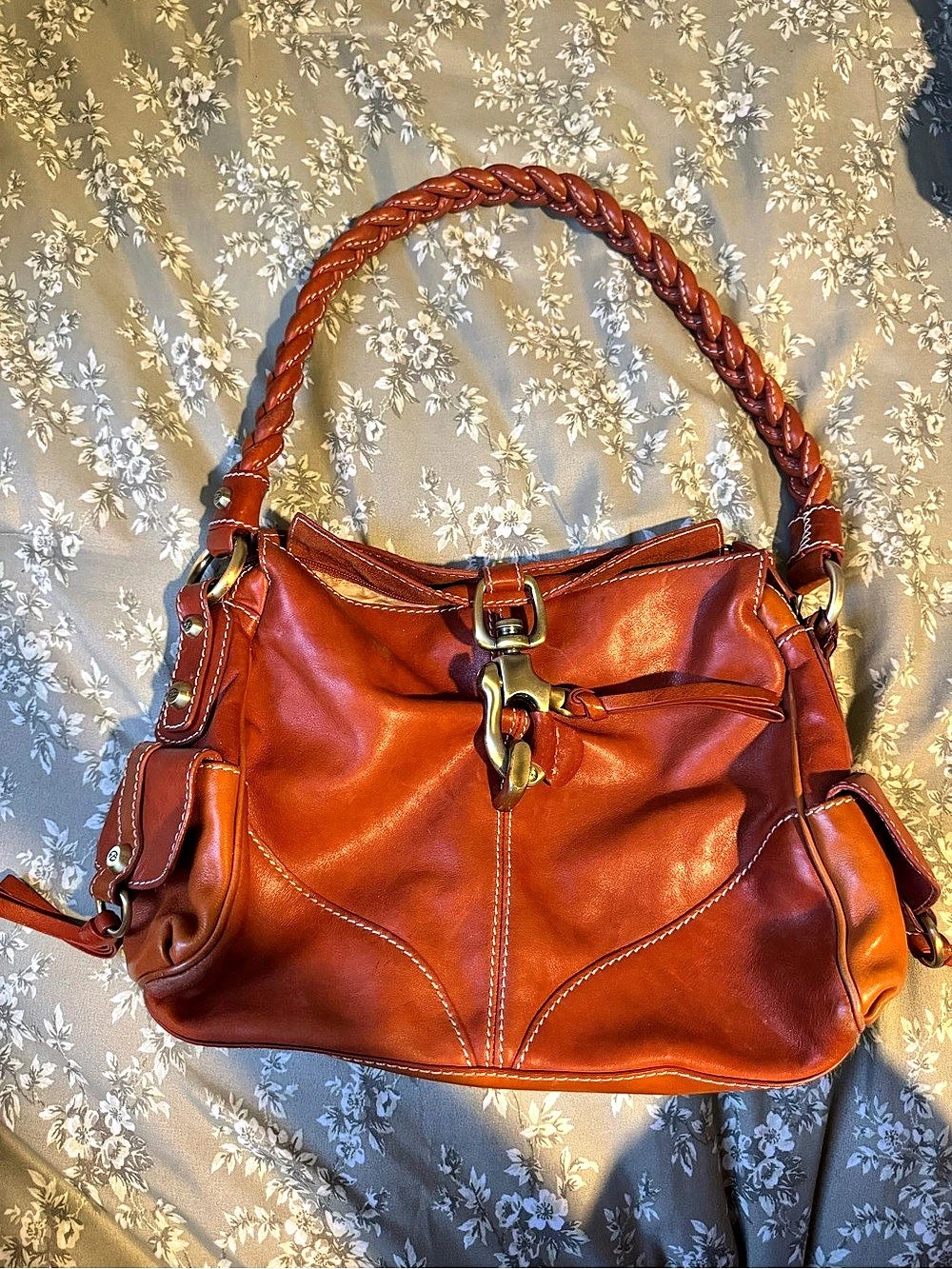 Francesco Biasia Leather Shoulder Bag in Brown